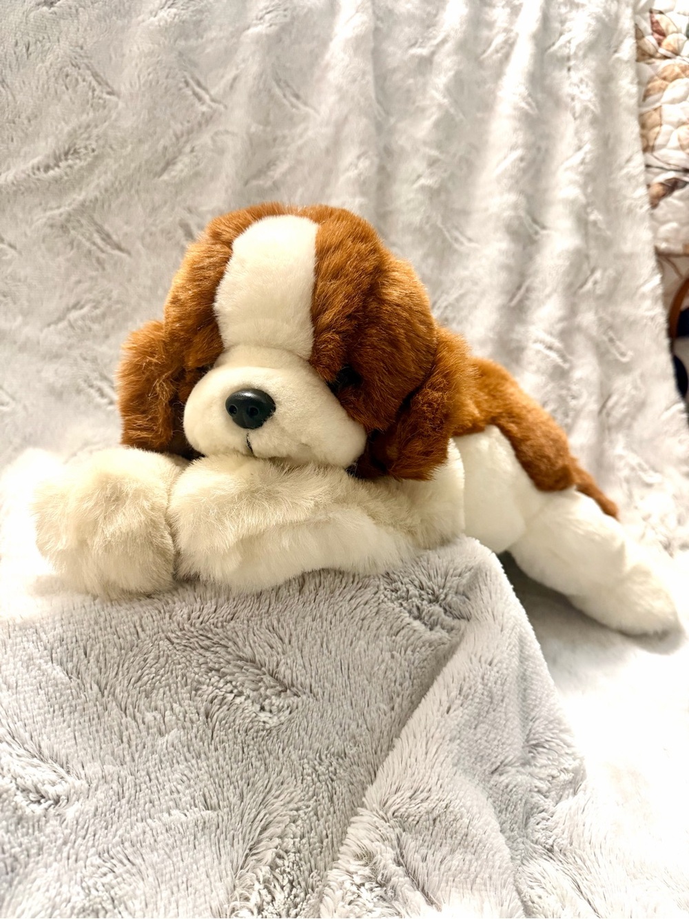 Vintage 1984 Love Land plush dog manufactured by CS International Inc